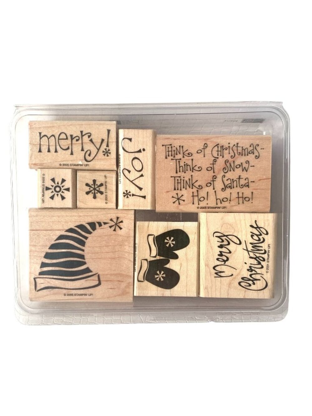 8 Vintage Rubber Stamps Merry Christmas Retired Stampin Up!
